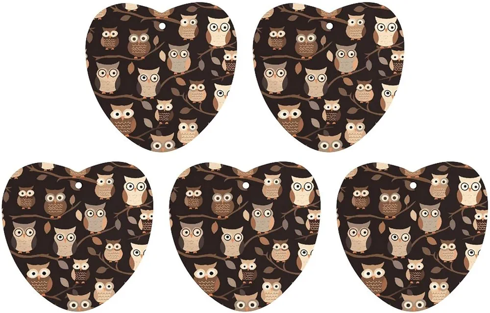 5 Pcs Car Air Fresheners Hanging Air Freshener Cute Brown Cartoon Owls Hanging Scented Cards Fragrance Scented Cards for Car Car Aromatherapy Tablets for Car