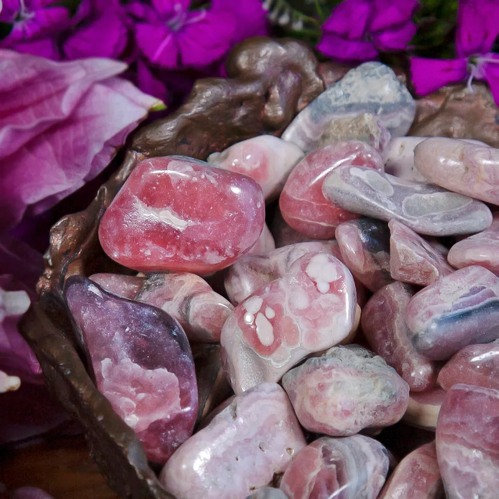 Loving Kindness Tumbled Rhodochrosite for heart chakra healing, Medium (1-1.5")