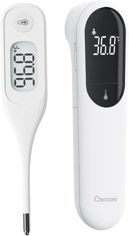 [Value Bundle] Berrcom Digital Thermometer DT101 & Berrcom Non Contact Infrared Thermometer for Adults and Kids JXB315