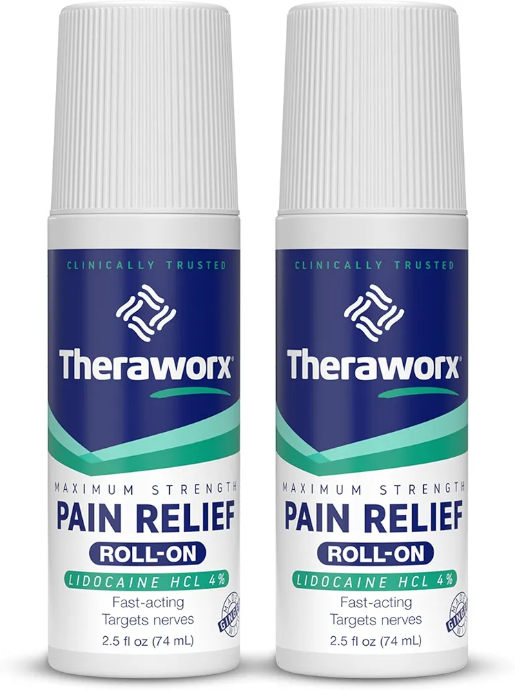 Theraworx Maximum Strength Pain Relief Roll-On Fast-Acting - 2.5 Oz - 2 Count