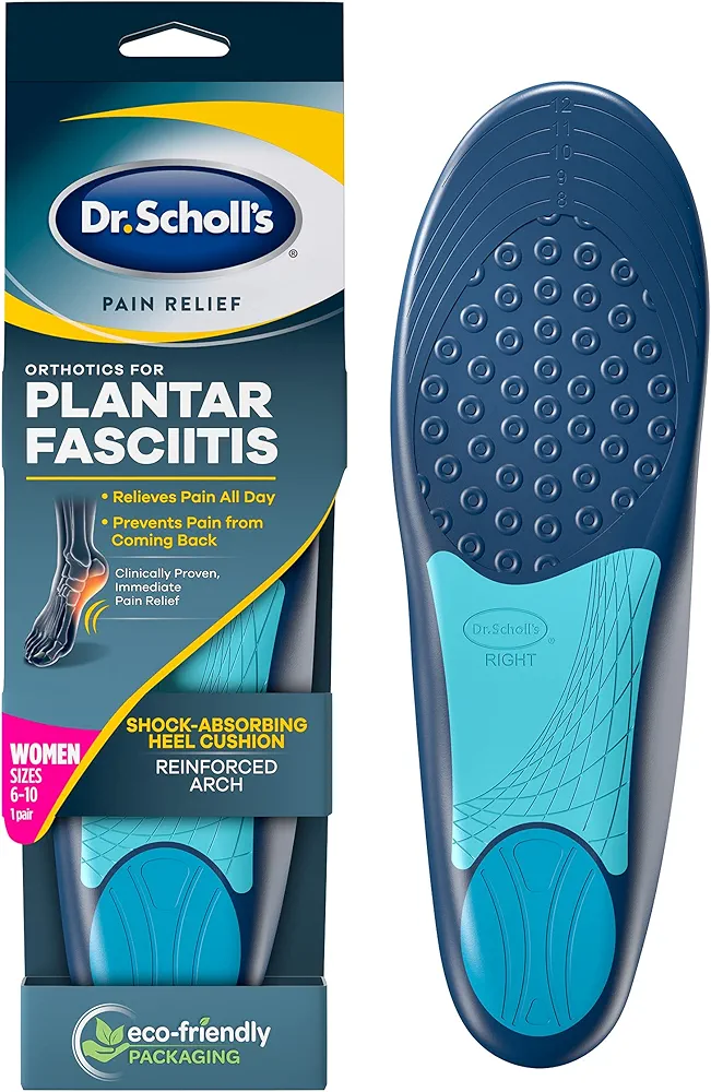 Dr. Scholl's Plantar Fasciitis Pain Relief Orthotics Clinically Proven Relief and Prevention of Plantar Fasciitis Pain for, Standart, Standard, Fit: Women's Size 6-10, Standard, 1 Pair (Pack of 12)