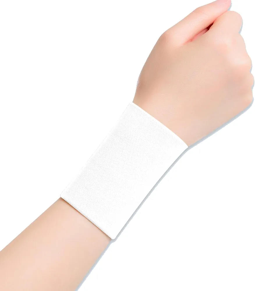 Wrist Compression Sleeve, Soft Wrist Sleeve Support Wrist Bands for Tendonitis, Arthritis, Sprains Pain Relief, Elastic Carpal Tunnel Wrist Protector for Fitness, Sport, Work (White)