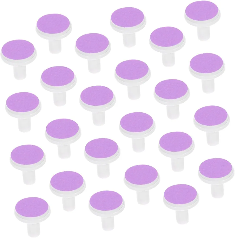 Housoutil 24 Pcs Nail Polisher Replacement Head Nail Replacement Pads Toddler Nail Trimmer Pads Grinding Head Baby Nail File Pads Baby Nail Clippers Electric Child Purple Sandpaper Plastic