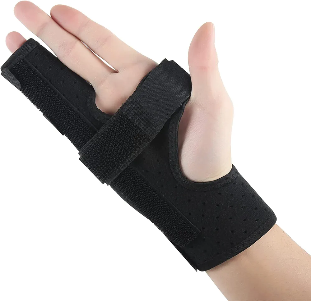 REAQER Boxer Fracture Splint - 4th or 5th Metacarpal Splint Hand and Finger Brace - Broken Fingers, Wrist, Pinky and Hand Immobilizer (M)