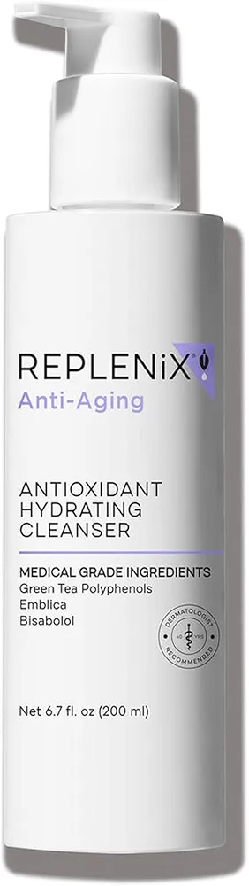 Replenix Antioxidant Hydrating Cleanser, Medical-Grade Gentle Face Wash for Dry & Mature Skin