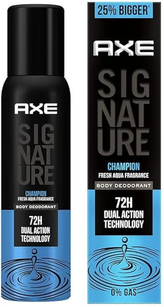 AXE Signature Champion No Gas Body Deodorant Bodyspray For Men 154 Ml, Pack of 1