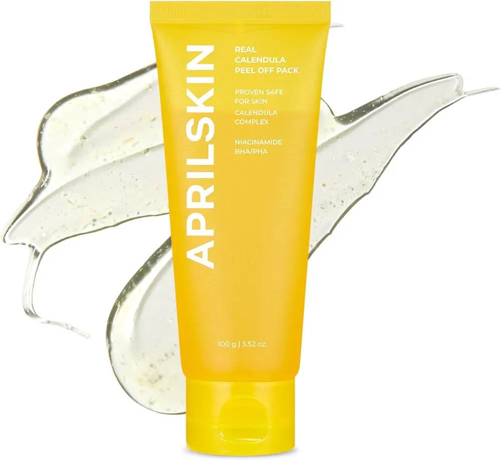 Aprilskin Calendula Peel Off Facial Mask | Glass Skin | Vegan | Blackhead Care | Exfoliating, Resurfacing | PHA BHA | Korean Skincare | K Beauty | 3.52 oz