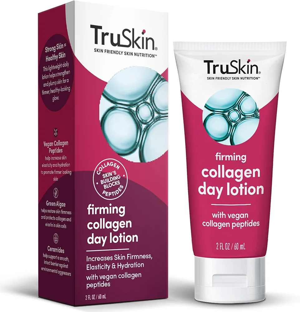 TruSkin Collagen Cream for Face – Firming Day Lotion with Vegan Collagen Peptides, Tri-Ceramides & Green Algae – Anti Aging Skin Care Made to Strengthen & Plump Skin for a Firm, Healthy Glow - 2 fl Oz