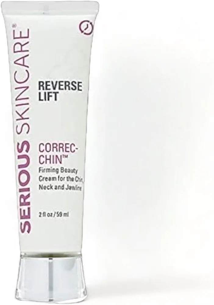 Serious Skincare - Reverse Lift Correc-Chin Firming Cream for Rejuventing Chin, Neck & Jawline - Algae extract - Hydrolyzed Collagen - Glaucine - 2 oz.