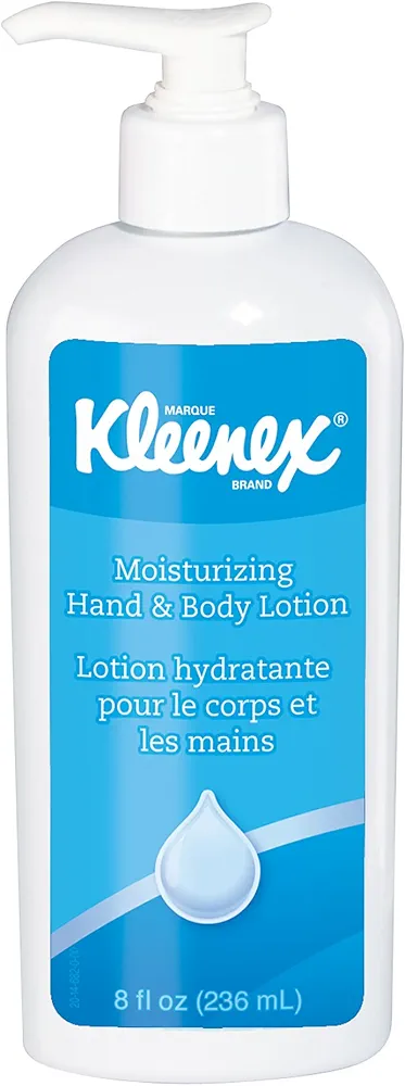 Kleenex Moisturizing Hand & Body Lotion (35363), White, Fresh Fragrance, 8 oz. Pump Bottles, 12 / Case