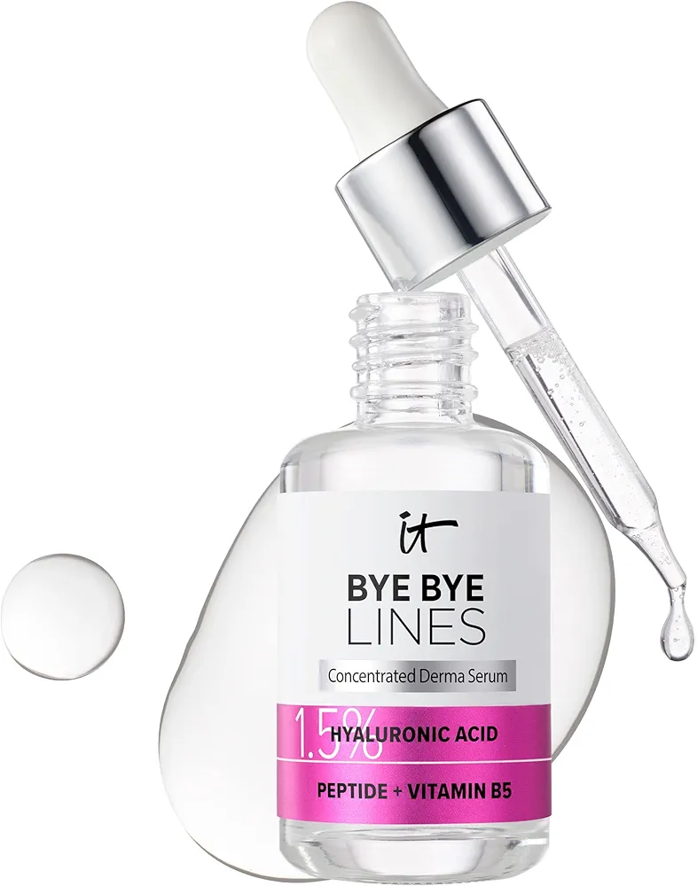 IT Cosmetics Hyaluronic Acid Serum Visibly Plumps Skin & Smooths Lines In 2 Weeks - With Peptide + Vitamin B5 - Vegan Formula - 1 fl oz