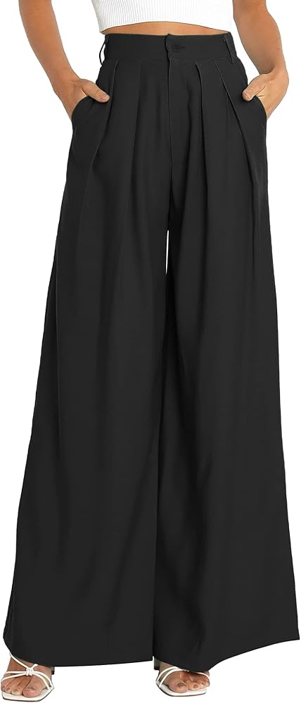 Women's High Waist Casual Wide Leg Palazzo Pants, Dress Pants for Women, Work Pants with Pockets for Women Office.