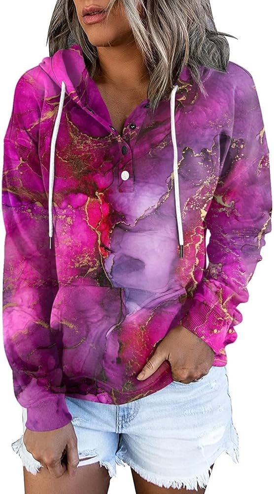 Womens Fall Hoodies, Women's Fashion Long-sleeved Printed Hoodie Tops 2023