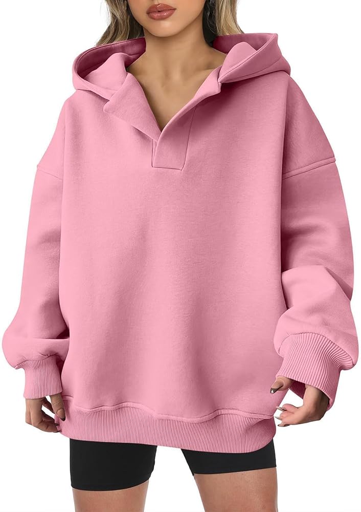 Womens Fall Fashion Oversized Hoodies Long Sleeve Pullover Cute Sweatshirts Ladies Trendy Plain Cozy Tops Outfits