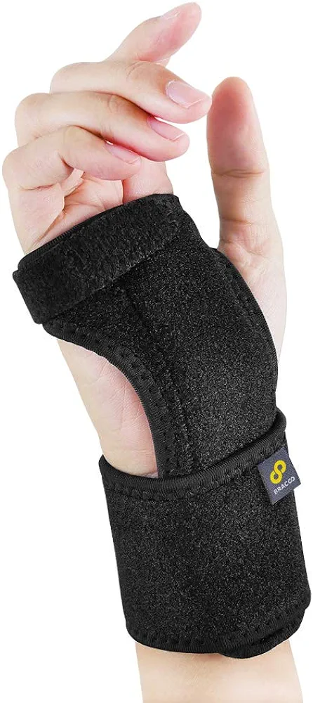 Bracoo Wrist Splint, Breathable Hand Stabilizer Brace for Carpel Tunnel Syndrome, Tendonitis, and Acute Sprains, Supports All Wrist Sizes, Black, WP30, 1 Count