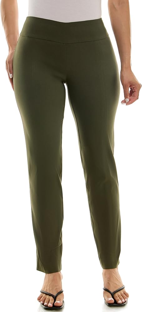 Zac & Rachel Women's Millennium Fabric - Slim Leg Pull-On Pant