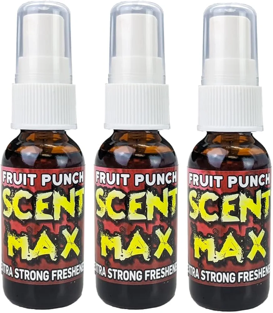 Extra Strength Air Freshener Spray 1 oz. Glass Bottle - Fruit Punch Scent 3-Pack