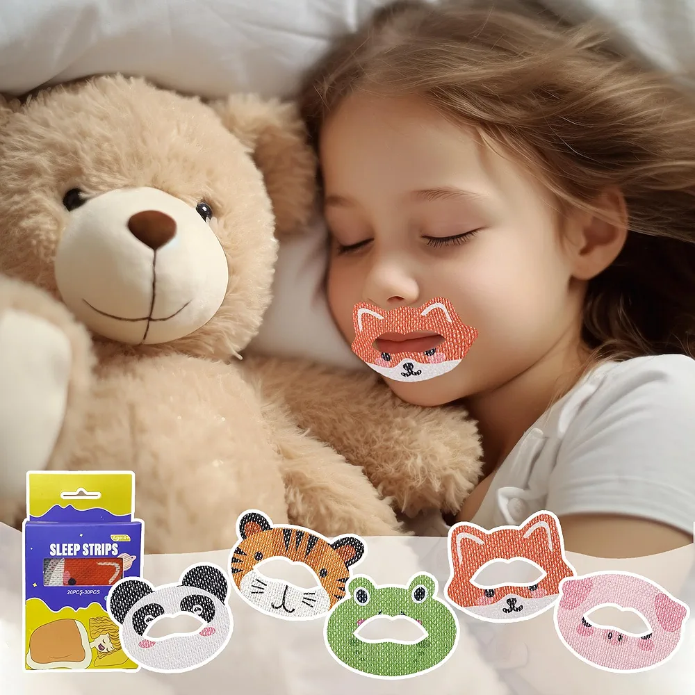 Mouth Tape, Promotes Nose Breathing Mouth Sleep Strip,Skin Friendly Tape,Non Woven Fabric,Cute Pattern,30 Sheets for 30day Supply (Fox Pattern)