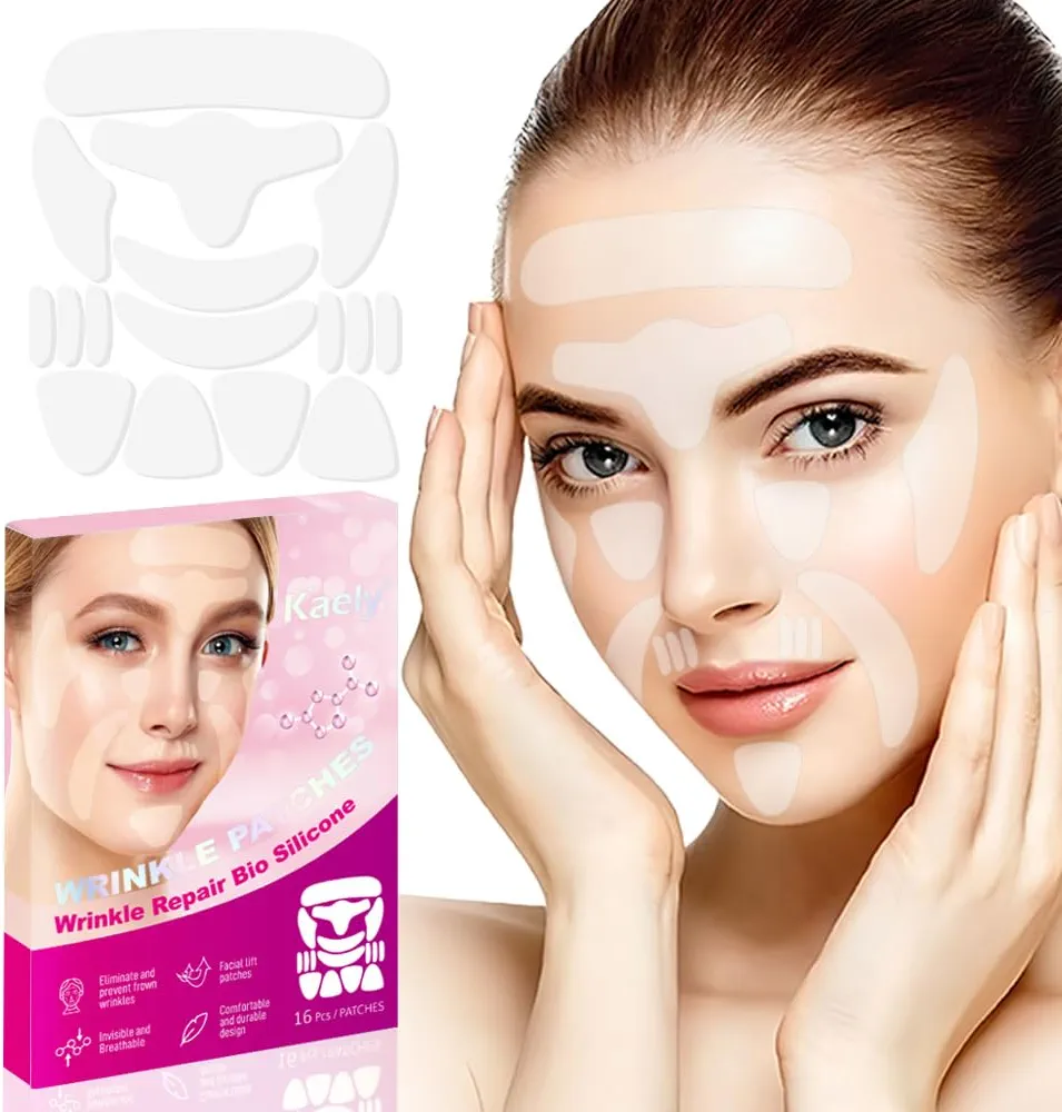 evpct 256Pcs Face Facial Medical Tape Wrinkle Patches for Face Wrinkles Overnight, Face Tape for Castor Oil, Face oil Tape Smoothing Silicone face Forehead Wrinkle Patches for Face Wrinkles Overnight