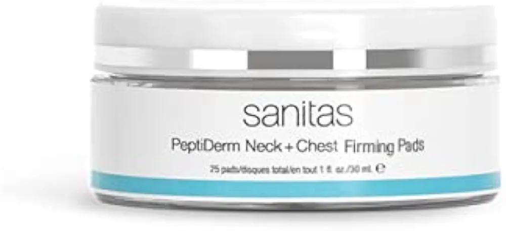 Sanitas Skincare PeptiDerm Neck + Chest Firming Pads, 25 pads