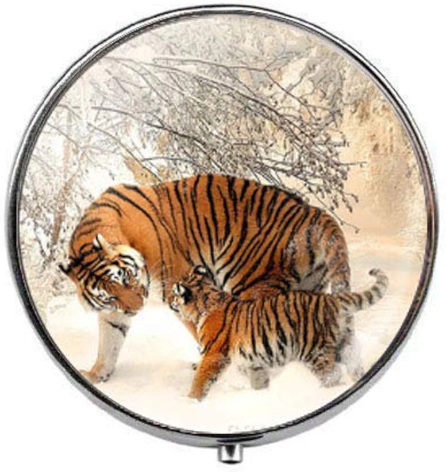 Tiger Pill Box - Charm Pill Box - Glass Candy Box Animal Jewelry Glass Photo Charm Jewelry Birthday Festival Gift Beautiful Gift