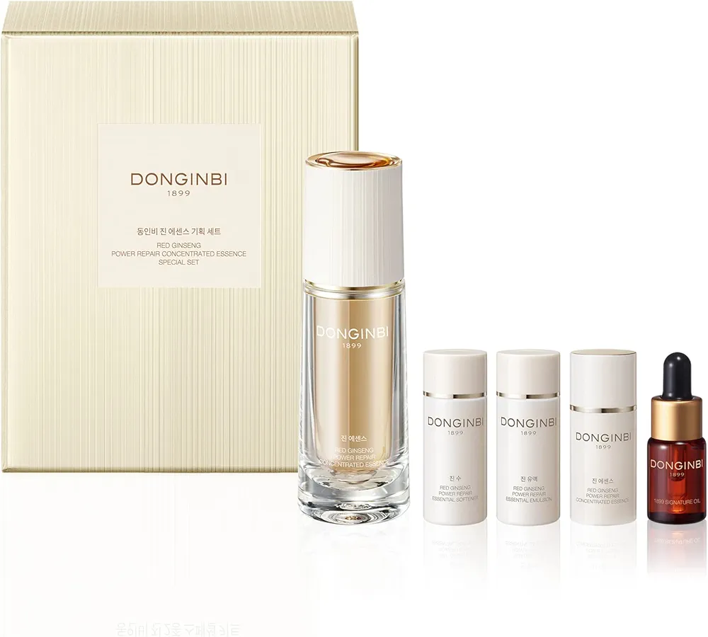 DONGINBI Power Repair Concentrated Essence Set, Hydrating and Anti-Aging, Firms & Lifts, Deep Moisturizing, Korean Ginseng Skin Care