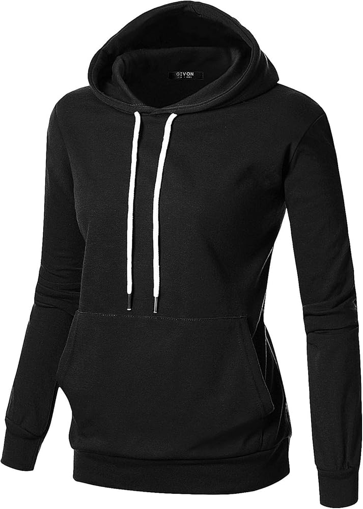 GIVON Women's Essential Pullover Hoodie Thin Lightweight Long Sleeve Comfort Sweatshirt for Everyday Wear