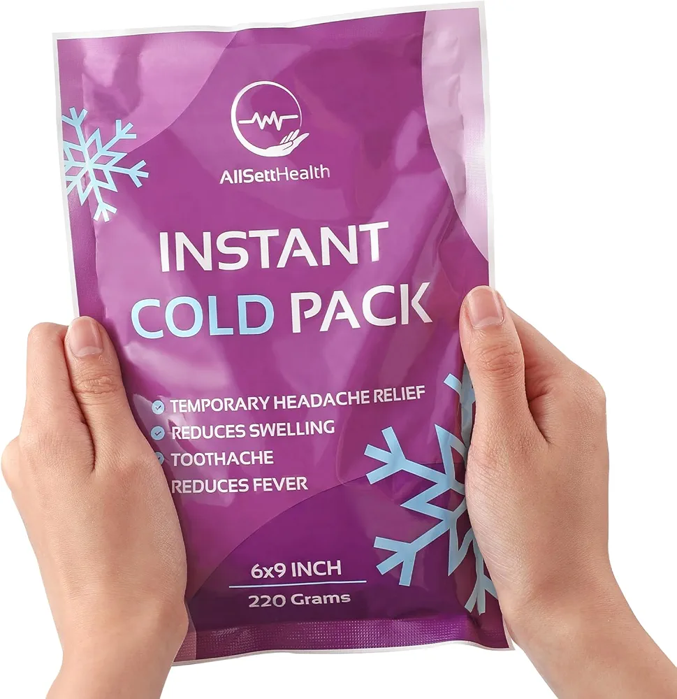 Large Instant Ice Packs for Injuries (9” x 6”) - 12 Pack | Instant Cold Pack for Back Pain Relief, Cold Compress, Swelling, First Aid, Toothache, Athletes & Outdoor Activities