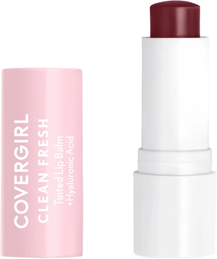 CoverGirl Clean Fresh Tinted Lip Balm, Vegan Formula, Hydrating, Natural Finish, Cruelty Free, Bliss You Berry, 1 Count