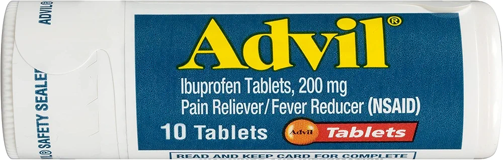 Advil Pain Reliever and Fever Reducer, Pain Relief Medicine with Ibuprofen 200mg for Headache, Backache, Menstrual Pain and Joint Pain Relief - 10 Coated Tablets