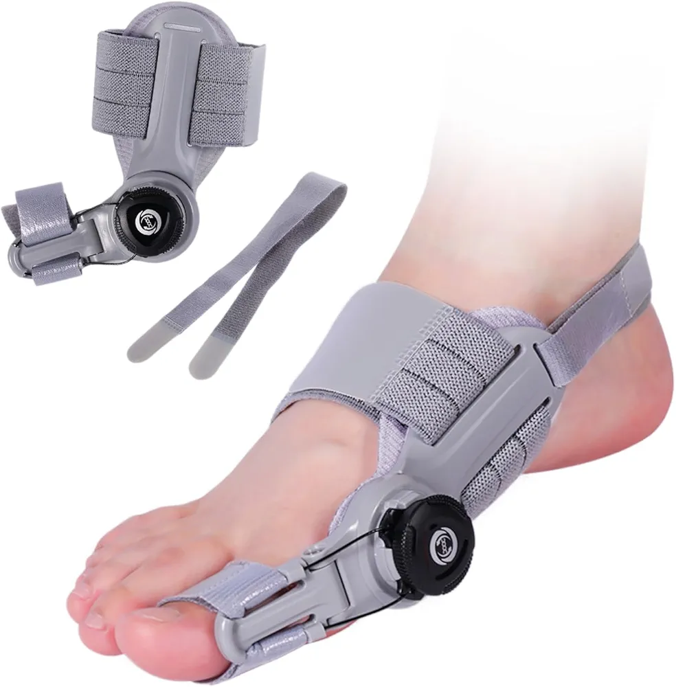 Bunion Corrector for Man and Women Big Toe, Adjustable Bunion Splint for Bunion Relief, Orthopedic Toe Straightener with Anti-slip Heel Strap and Silicone Pad, Suitable for Left and Right Feet.