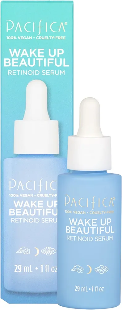 Pacifica Beauty Wake Up Beautiful Overnight Retinoid Serum, Skincare, Reduce Fine Lines, Wrinkles, Dark Spots, and Uneven Skin Tone, Face Care, For Aging and All Skin Types, Vegan, 1 fl oz (1 Count)