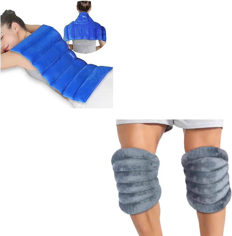 Atsuwell Large Microwave Heating Pad for Back Pain Relief & Microwavable Heated Knee Wrap for Tennis Elbow Treatment, Cramps, Muscle, Joint, Knee Heating Pad Microwavable for Warm Compress