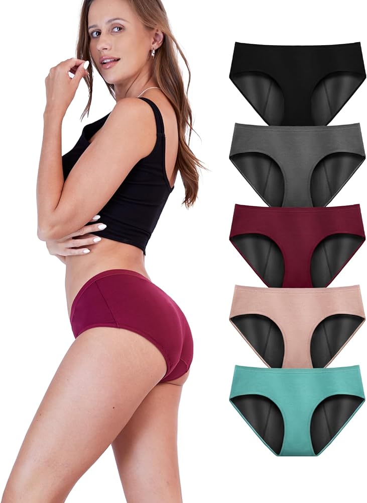 Period Underwear for Women Heavy Flow Period Menstrual Panties Leakproof Incontinence Underwear 5 Pack