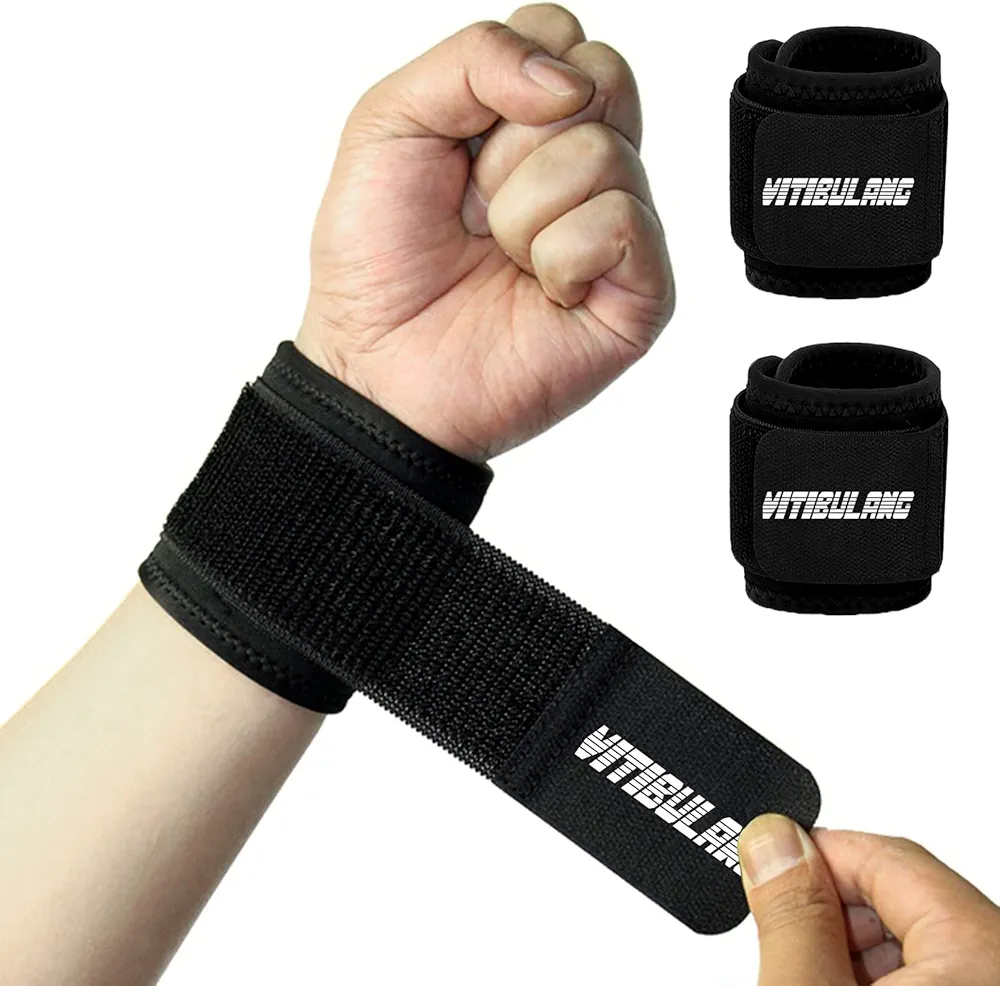 2 Pack Wrist Straps for Weightlifting Men,Wristbands Support,Tennis Wrist Support,Adjustable Wrist Wraps for Carpal Tunnel,Wrist Brace for Working Out,Pain Relief,Non-pilling,High Elasticity