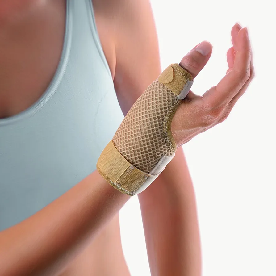 BORT SOFT Long Thumb Brace Splint Arthritis Sprain MCP Medical Grade Made in Germany (Beige, Large)