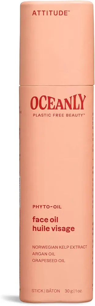 ATTITUDE Oceanly Face Oil Stick, EWG Verified, Plastic-free, Plant and Mineral-Based Ingredients, Vegan and Cruelty-free Beauty Products, PHYTO OIL, Unscented, 1 Ounce