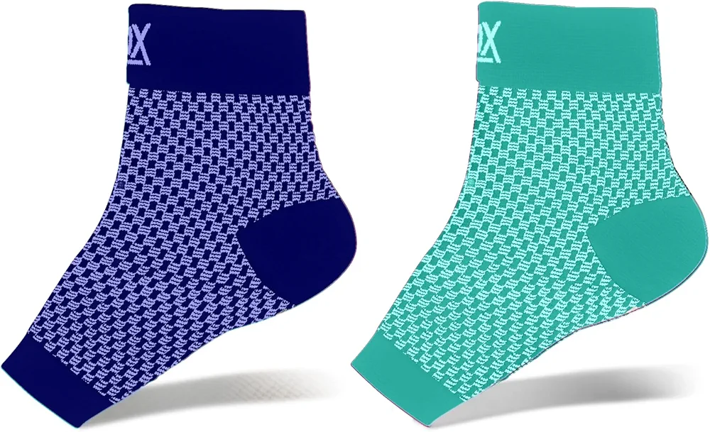 Plantar Fasciitis Compression Socks - 2 pairs (Navy, Medium + Green, Medium)