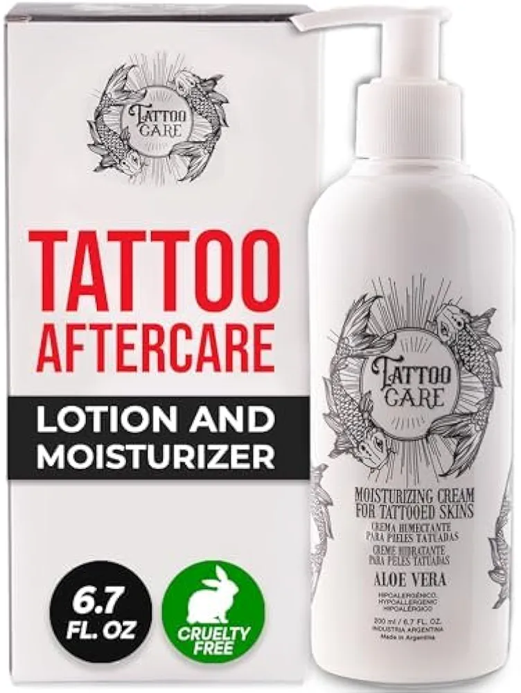 Tattoo Aftercare Lotion, Color Brightening and Enhancing Moisturizer, Ink Hydration Cream, for New and Old Tattoos - Cruelty-Free - Fluid 6.7 oz