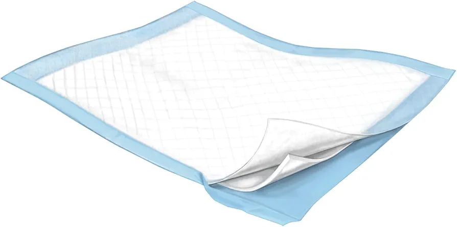 Cardinal Health™ Underpads, Wings™ Basic, Light Absorbency, Light Blue, 23 x 36IN, Case of 150