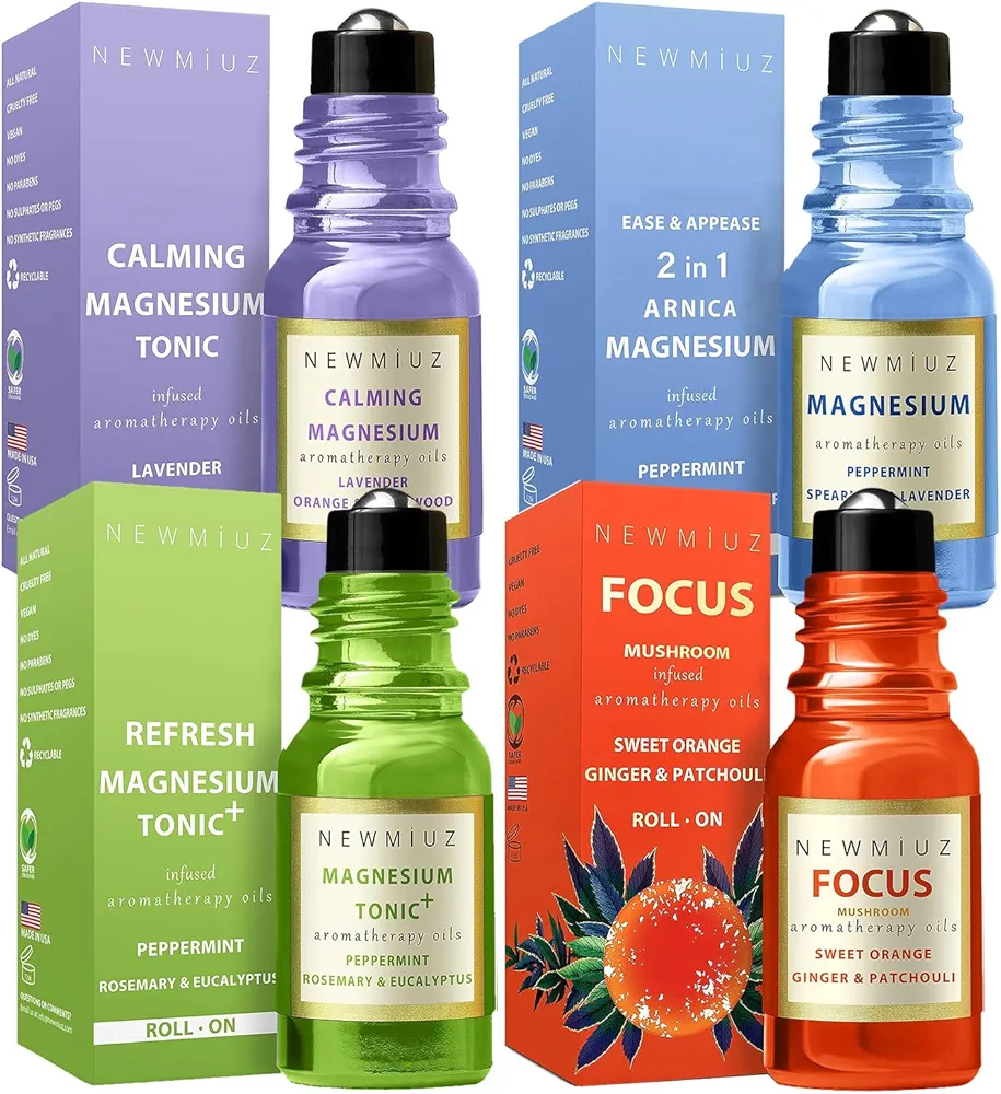 Ultimate Quad of Essential oils Blend for Calming Stress, Migraine providing more comfort for your mind and wellbeing. Pack of 4