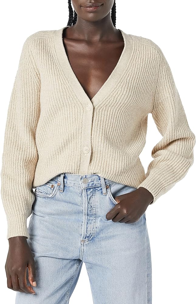 Amazon Essentials Women's Soft Touch Ribbed Blouson Cardigan