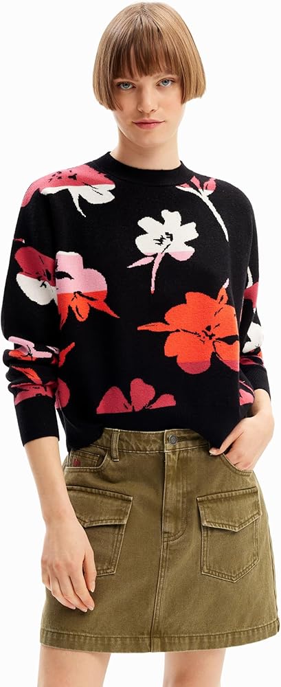 Desigual Women's Woman Flat Knit Thin Gauge Pullover