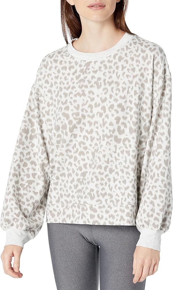 Danskin Women's Cozy Leopard Sweatshirt