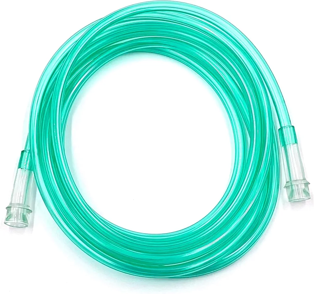 25Ft Oxygen Supply Tubing, Crush Resistant, Standard Connectors for Nasal Cannulas, Cannula Nasal Tubing, Oxygen Concentrator - Green