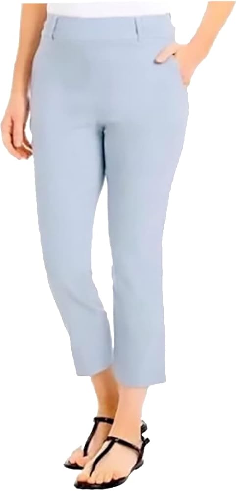 Hilary Radley Ladies' Pull On Ankle Pants (as1, Alpha, xx_l, Regular, Regular, Light Heather Blue)