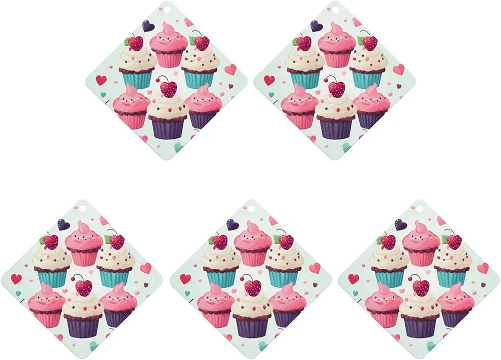 5 Pcs Car Air Fresheners Hanging Air Freshener Cupcake Candy Hearts Sweet Hanging Scented Cards Fragrance Scented Cards for Car Car Aromatherapy Tablets for Car