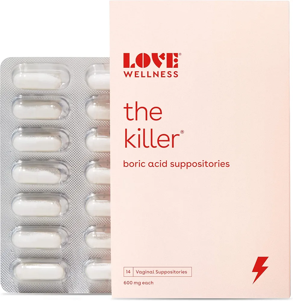 Love Wellness Boric Acid Suppositories for Women, The Killer | Vaginal Suppository for Healthy pH Balance & Odor Control | Hygiene Products for Discomfort | Intimate Feminine Health