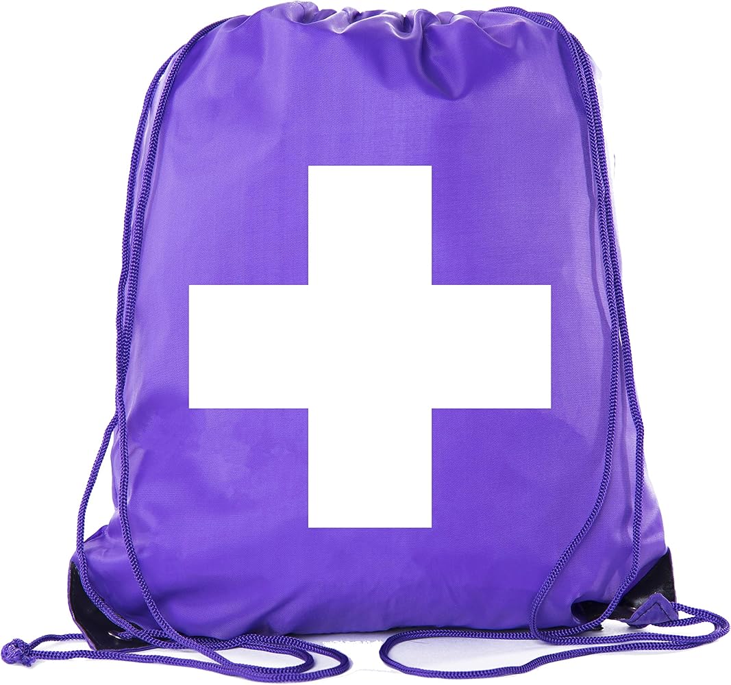 Mato & Hash First Aid Backpack Drawstring Medical Bag for Emergencies or Epi Pen & Medicine - 3PK Purple CA2500FirstAid S5