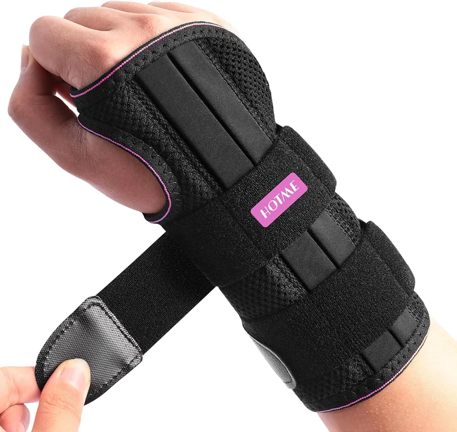 Wrist Brace for Carpal Tunnel Relief Night Support for Women Men, Maximum Support Hand Brace with 3 Stays, Adjustable Wrist Support Splint for Right Hand for Tendonitis, Arthritis Sprains - Right S/M